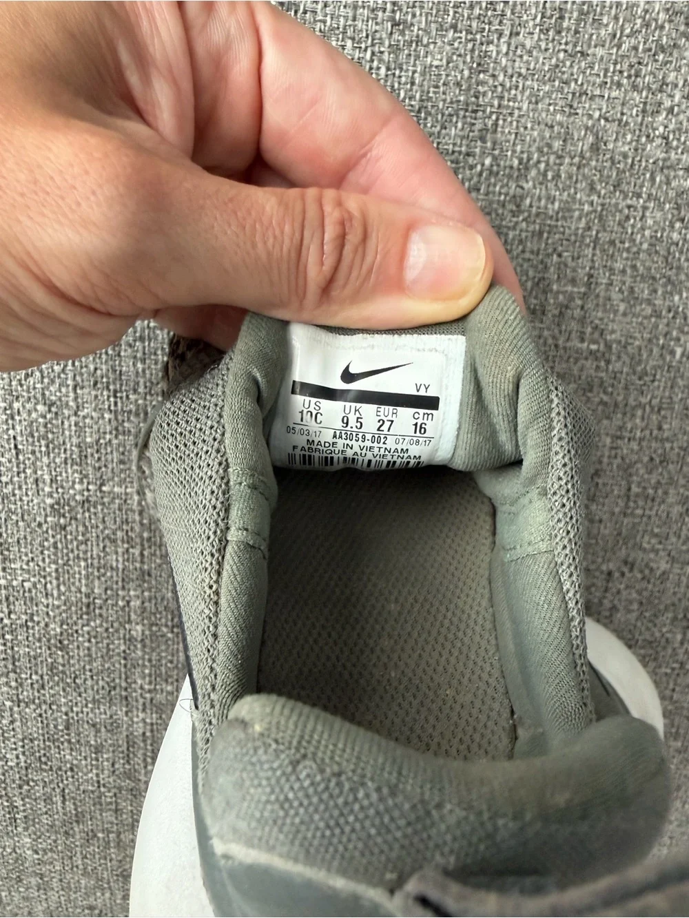 Nike RT Live Gray Slip-On Athletic Sneakers Toddler size 10C